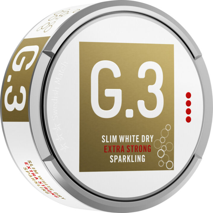 G3 Sparkling Extra Strong Slim White Dry Portion Snus
