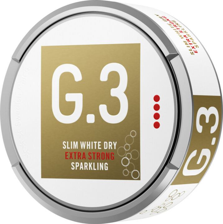 G3 Sparkling Extra Strong Slim White Dry Portion Snus