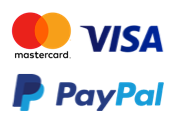 Pay with Paypal, Mastercard or Visa